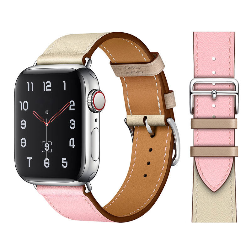 Genuine Leather Bracelet Strap For Apple Watch Band 45mm 49mm 41mm 44mm 42mm 40mm band iWatch Ultra/2 10 42/46mm 9 8 7 6 5 4 SE